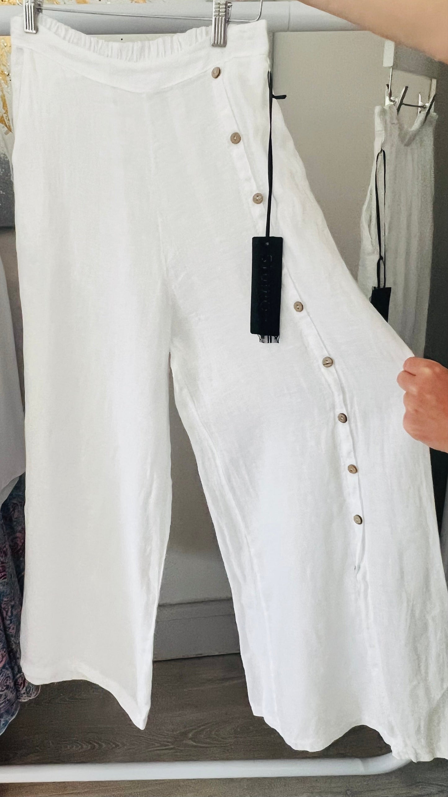 White Linen Trousers - One size