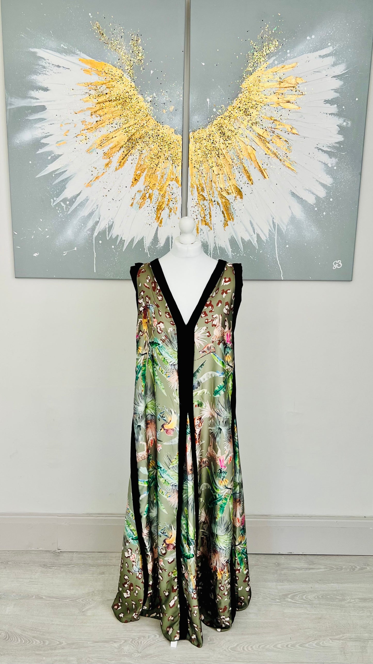 Panelled Animal Print Dress