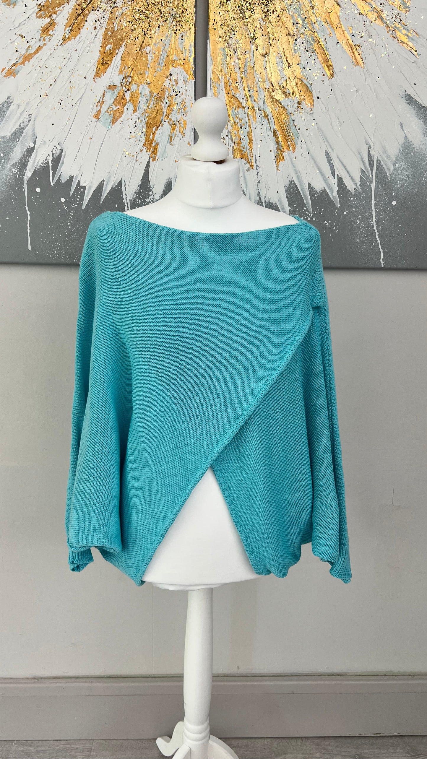 Turquoise Cross Over Jumper