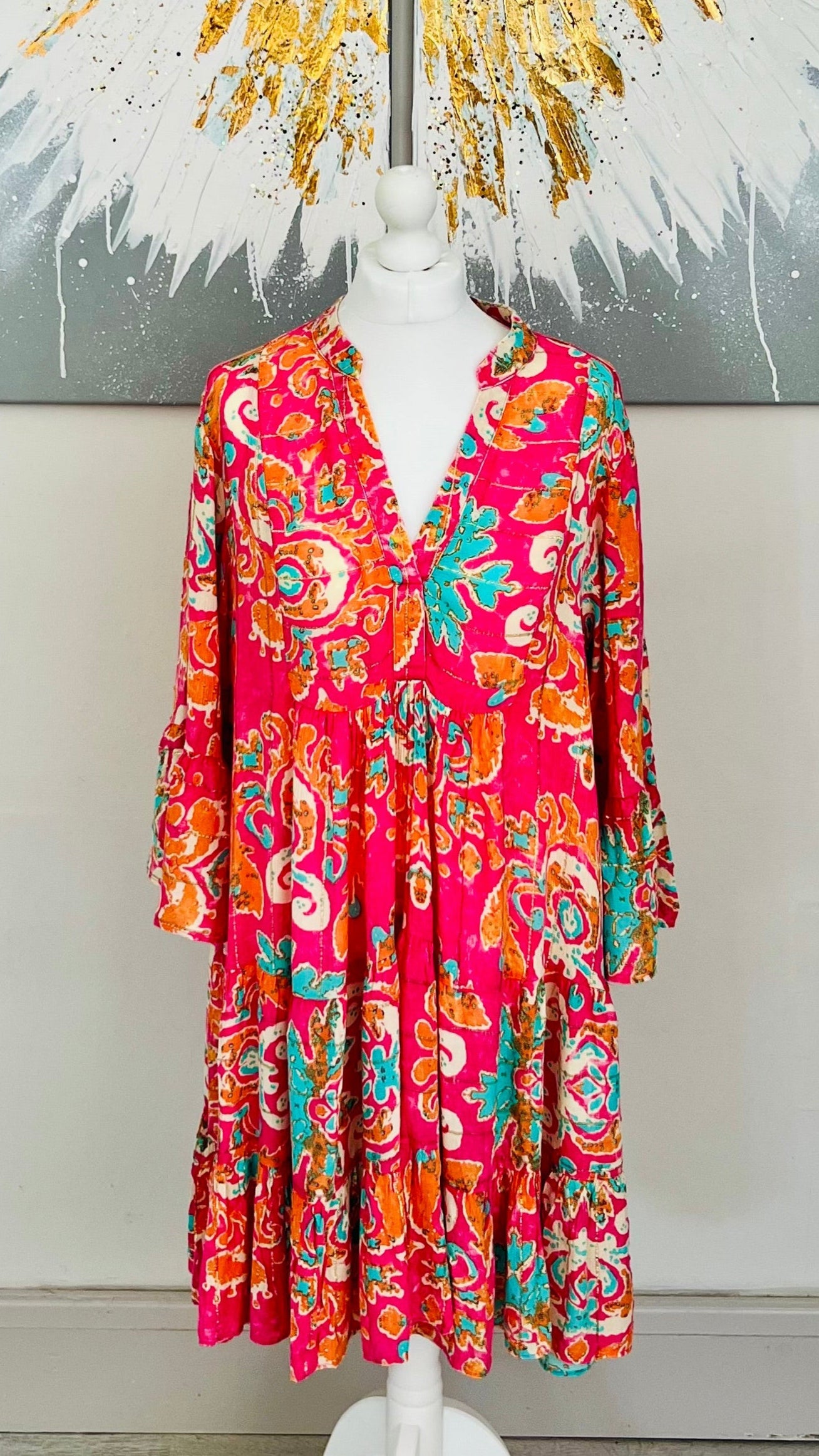 Pink & Orange Maxi Dress - One Size